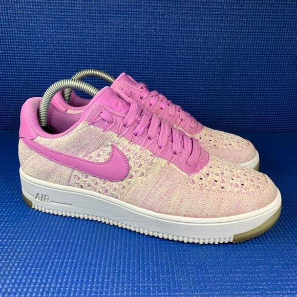 🔴 NIKE AIR FORCE 1 FLYKNIT LOW Women`s Size 9.5 Fuchsia Glow Shoes 820256-500 - Picture 3 of 8